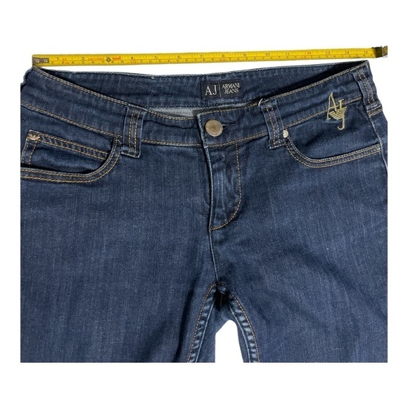 ARMANI Jeans vintage blue denim pants, low waist, regular fit indigo zip up 28 - Picture 8 of 15